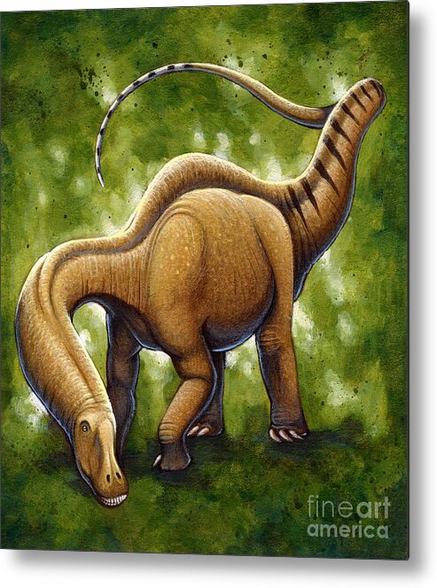 Illustration Technique Metal Print featuring the digital art Apatosaurus, A Sauropod Dinosaur That by H. Kyoht Luterman