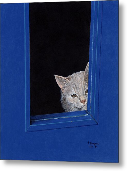 Cat Metal Print featuring the painting Archie by Terry Bungard