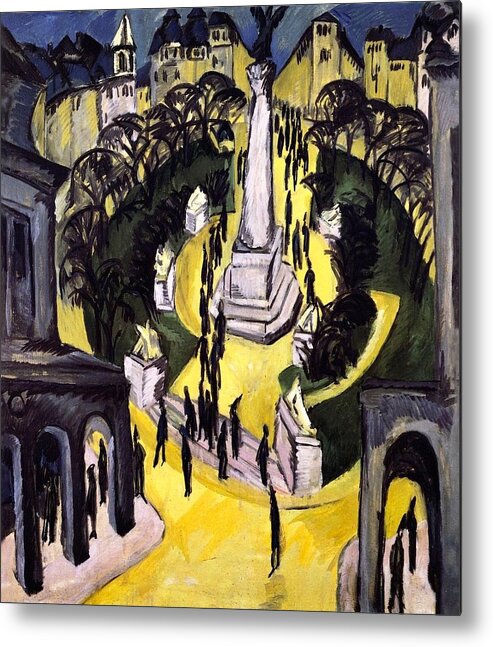 1914 Metal Print featuring the painting Belle-Alliance-Platz - Berlin by Ernst Ludwig Kirchner