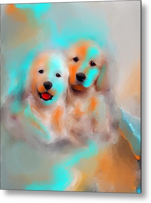 Dogs Metal Print featuring the painting Best Friends by Larry Cirigliano