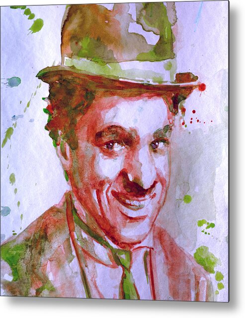 Chaplin Metal Print featuring the painting Charlie Chaplin by Laur Iduc