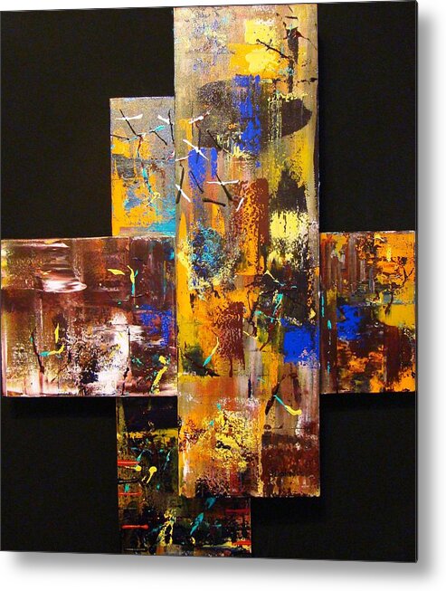 Abstract Metal Print featuring the painting Cluster Fuck by Stephen P ODonnell Sr
