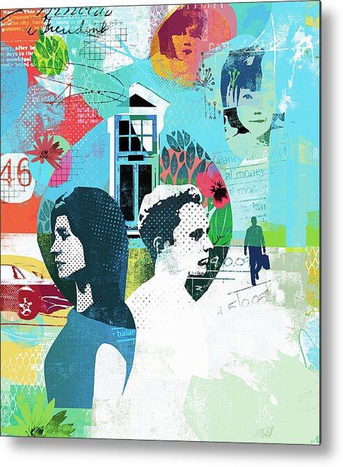30-35 Metal Print featuring the photograph Collage Of Couple With Relationship by Ikon Ikon Images