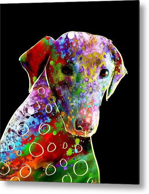 Dog Metal Print featuring the digital art Color Splash Abstract Dog Art by Ann Powell