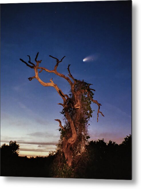 Astrophotography Metal Print featuring the photograph Comet Catcher. Lake Gentry. by Chris Kusik