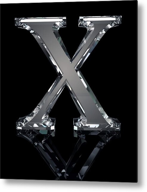 Gemstone Metal Print featuring the photograph Crystal Letter X by Michael-Merck