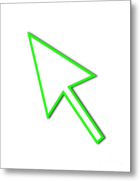 Arrow Metal Print featuring the digital art Cursor Arrow Mouse Green Line by Henrik Lehnerer