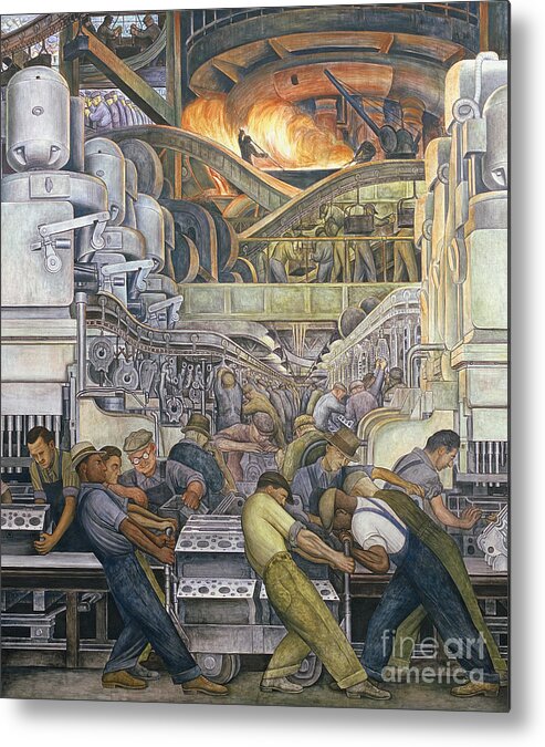 Machinery Metal Print featuring the painting Detroit Industry North Wall by Diego Rivera