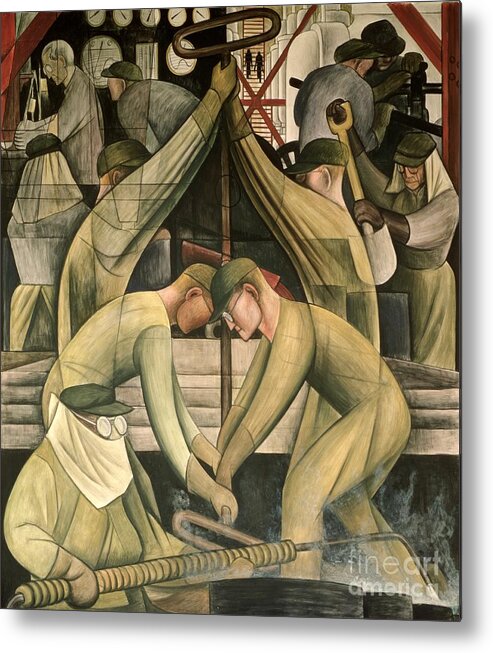 Ford Metal Print featuring the painting Detroit Industry south wall by Diego Rivera