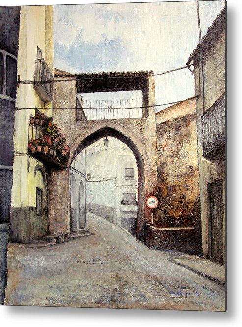 Fermoselle Metal Print featuring the painting El arco-Fermoselle by Tomas Castano