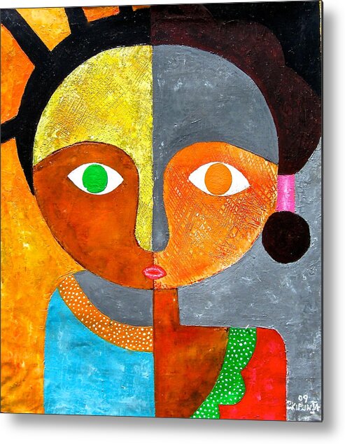 African Paintings Metal Print featuring the painting Face 2 by Kibunja