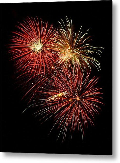 Fireworks Metal Print featuring the photograph Fireworks 4 by Wesley Elsberry