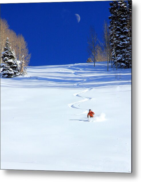 Skiing Metal Print featuring the photograph First Tracks by Johnny Adolphson