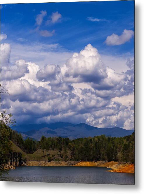 North Carolina Metal Print featuring the photograph Fontana lake storm 2 by Flees Photos