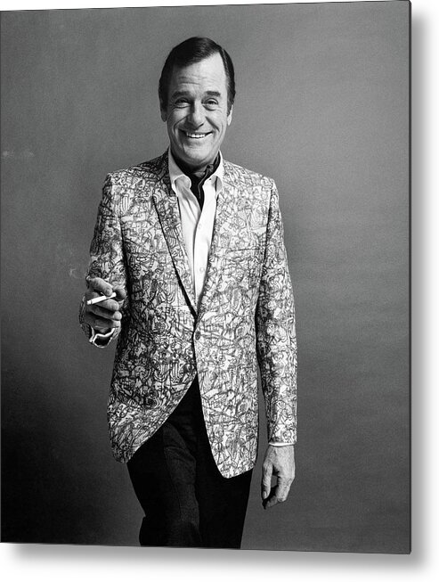 Personality Metal Print featuring the photograph Gig Young Smoking by Leonard Nones