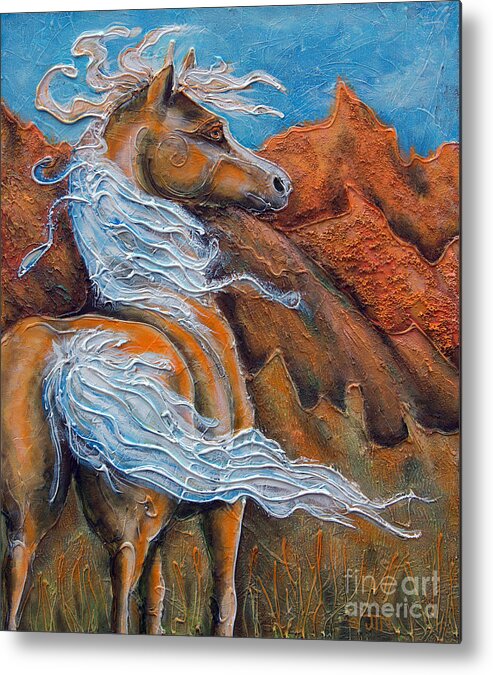 Horse Metal Print featuring the painting Gold Rush by Jonelle T McCoy