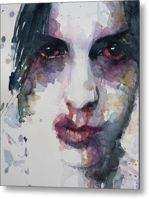 Portrait Metal Print featuring the painting Haunted  by Paul Lovering