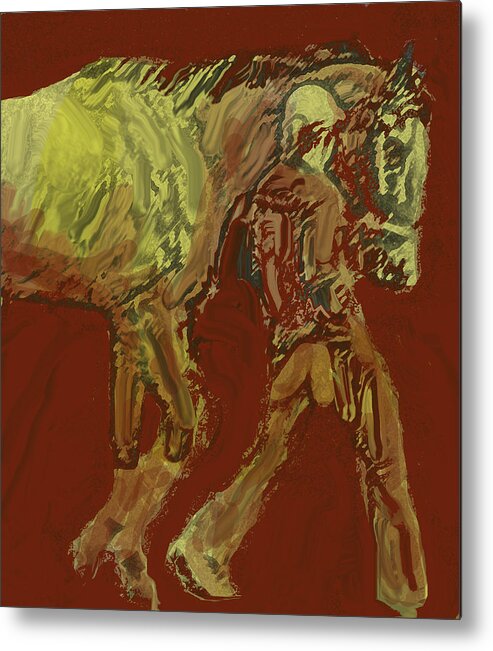 Horse Metal Print featuring the digital art Horse walker by Ian MacDonald