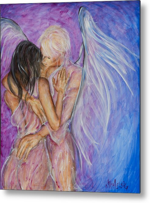 Angel Lovers Metal Print featuring the painting I Believed In You by Nik Helbig