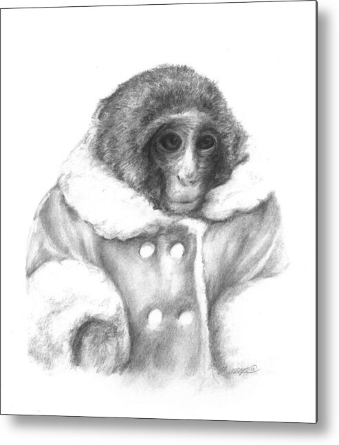 Ikea Metal Print featuring the drawing Ikea monkey by Meagan Visser