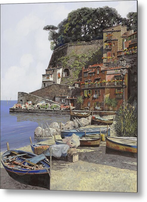 Italy Metal Print featuring the painting il porto di Sorrento by Guido Borelli