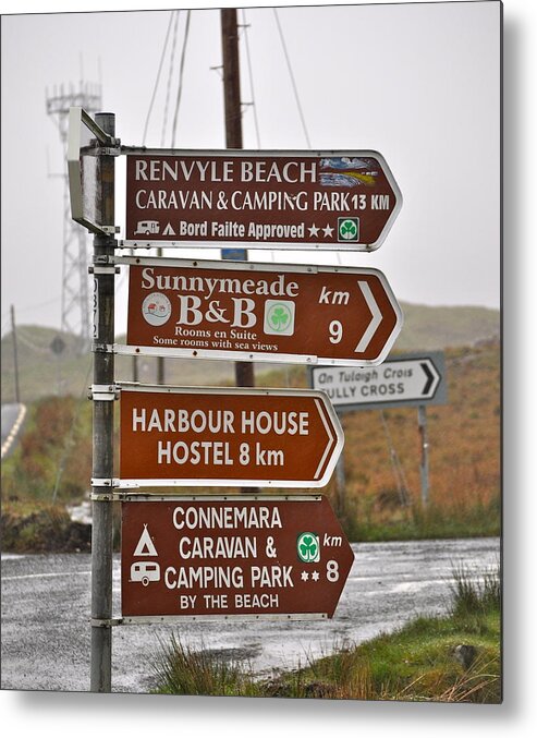 Ireland Road Signs Metal Print featuring the photograph Ireland Signs 2 by Teresa Tilley