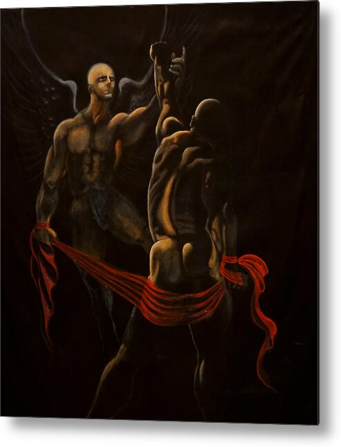 Giorgio Metal Print featuring the painting Jacob wrestling with the Angel by Giorgio Tuscani