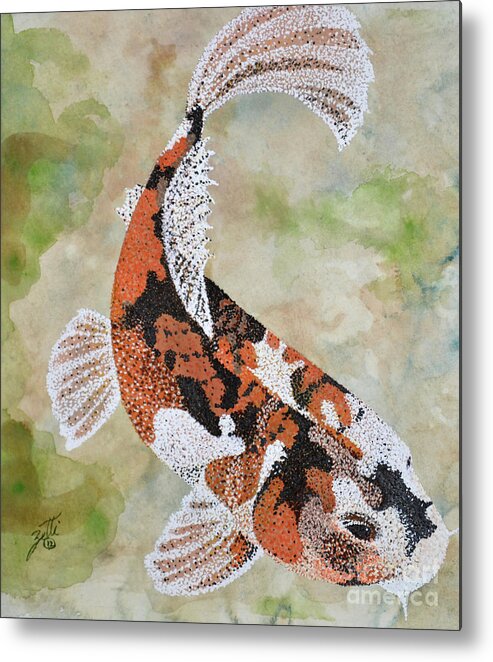 Fish Metal Print featuring the painting Koi by Suzette Kallen
