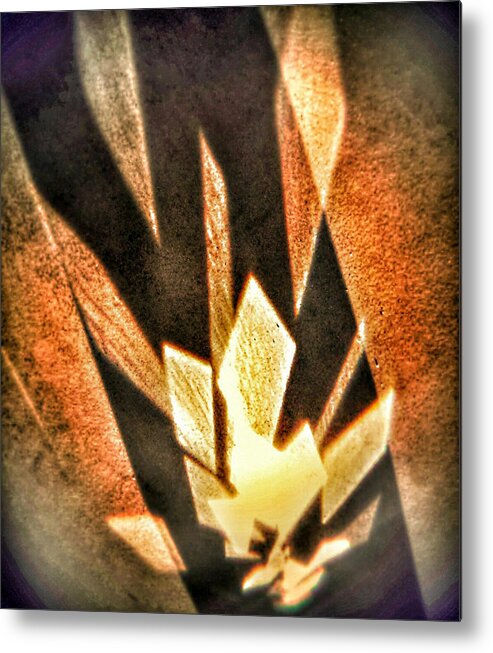 Conceptual Metal Print featuring the photograph La flamme qui enflamme sans bruler by Steven Huszar