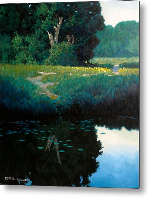 Landscape Metal Print featuring the painting Lily Pads by Kevin Leveque