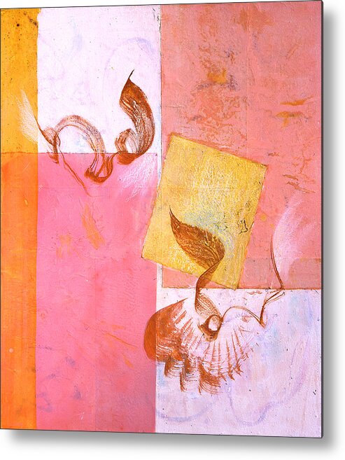 Abstract Painting Metal Print featuring the painting Lovers Dance 2 in Sienna and Pink by Asha Carolyn Young