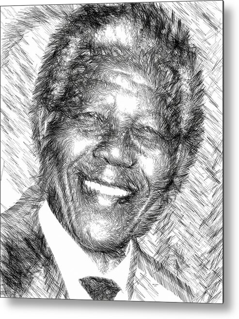 Nelson Mandela Metal Print featuring the digital art Nelson Mandela by Rafael Salazar