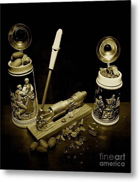 Michael Tidwell Photography Metal Print featuring the photograph Nut Cracker with Steins by Michael Tidwell