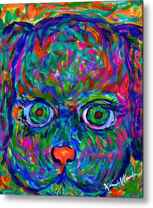 Puppy Metal Print featuring the painting Puppy Stare by Kendall Kessler