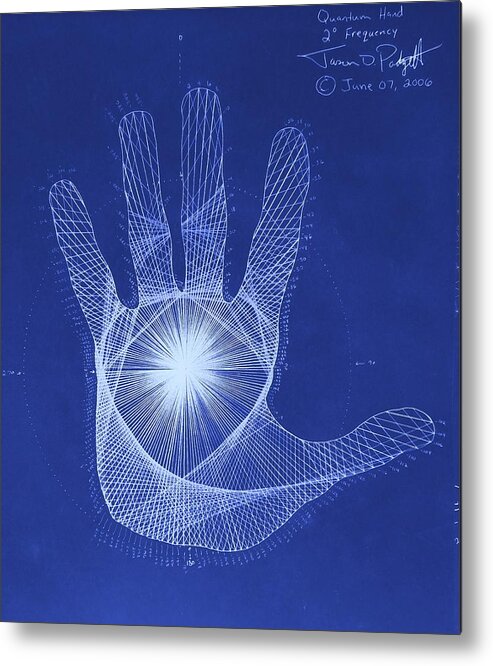 Hand Metal Print featuring the drawing Quantum Hand Through My Eyes by Jason Padgett