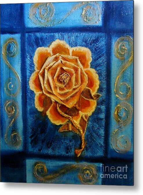 Rose Metal Print featuring the painting Rose 1 by Suzanne Thomas