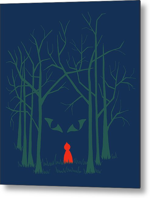 Orange Color Metal Print featuring the digital art Scary Home by Illustrations