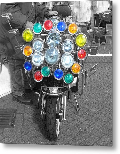 Scooter Metal Print featuring the photograph Scooter Spotlights by Steve Kearns