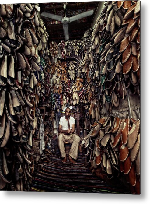Shoemaker Metal Print featuring the photograph Shoes Maker by Mahmoud Fayed