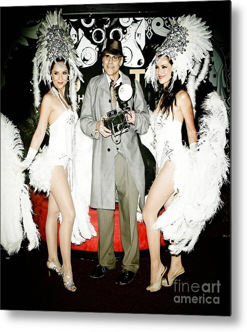 Showgirls And Photographer With Polaroid Metal Print featuring the photograph Showgirls and photographer with Polaroid by Nina Prommer