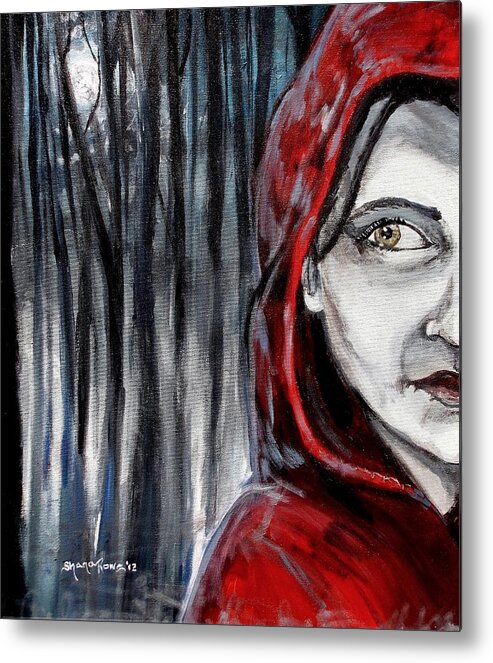 Little Red Riding Hood Metal Print featuring the painting Stalked by Shana Rowe Jackson