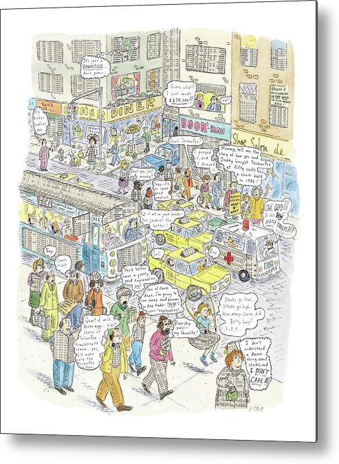 Stocks Metal Print featuring the drawing 'stockopolis' by Roz Chast