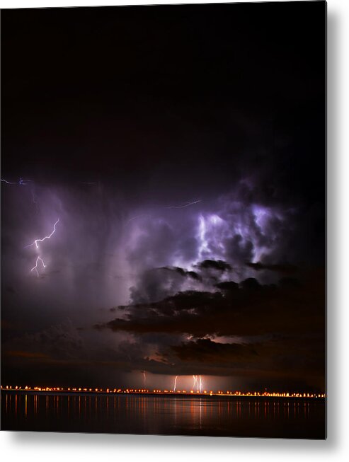 Thunder Storm Metal Print featuring the photograph Five Bolts by David Lee Thompson