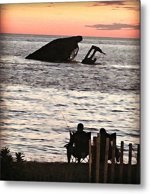 Sunset Fishing Metal Print featuring the photograph Sunset Fishing by Dark Whimsy