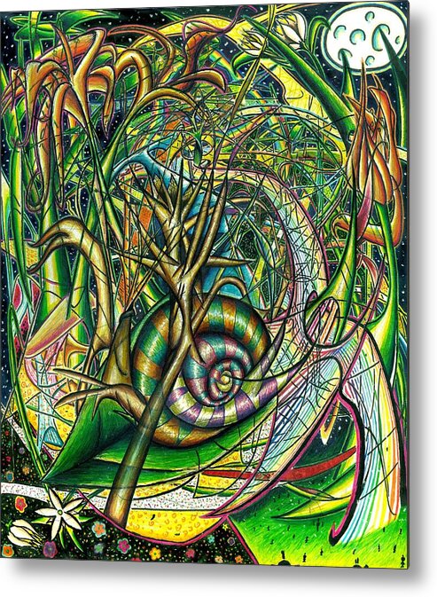 Chaos Metal Print featuring the painting The Snail by Shawn Dall