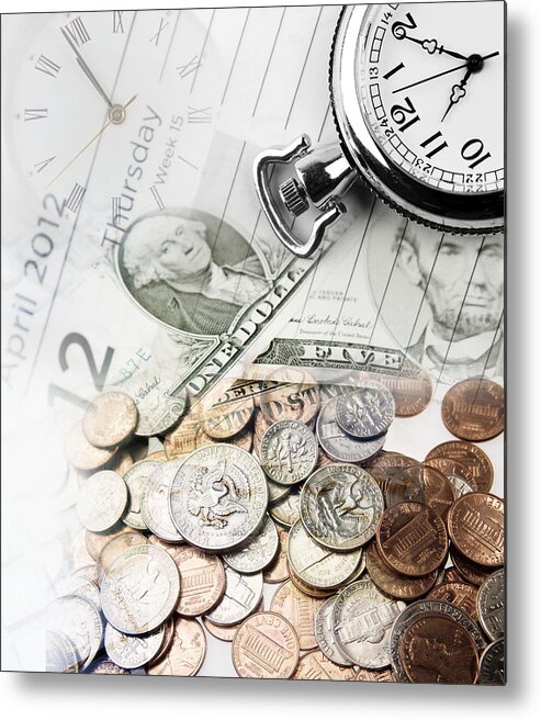 Banking Metal Print featuring the photograph Time is money concept by Les Cunliffe