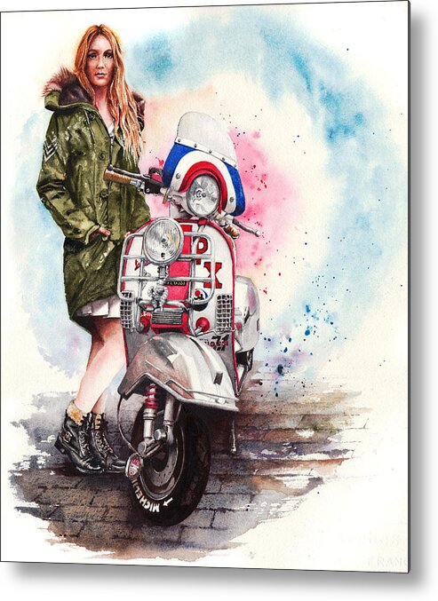 Scooter Metal Print featuring the painting Tricked Out by Peter Williams
