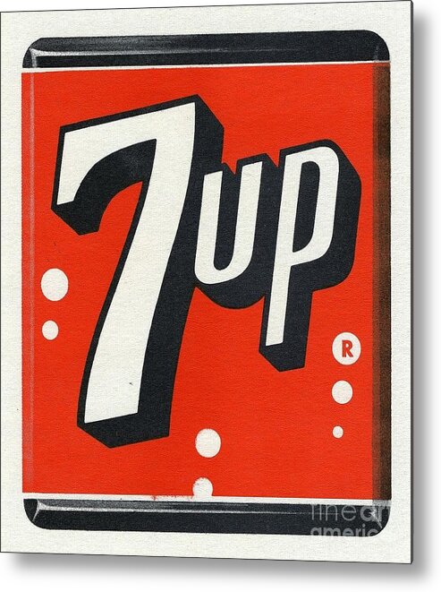 Vintage Metal Print featuring the photograph Vintage 7-UP Logo by Action