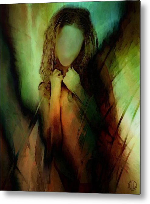 Woman Metal Print featuring the digital art When life feels like needles on your skin by Gun Legler