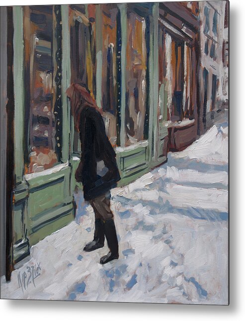 Peekaboo Metal Print featuring the painting Winter peekaboo by Nop Briex